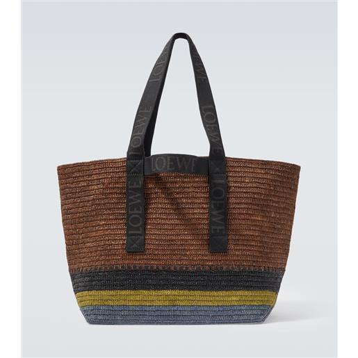 Loewe shopper fold in rafia