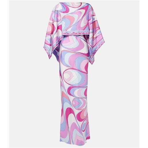 Pucci abito lungo in twill di seta con stampa