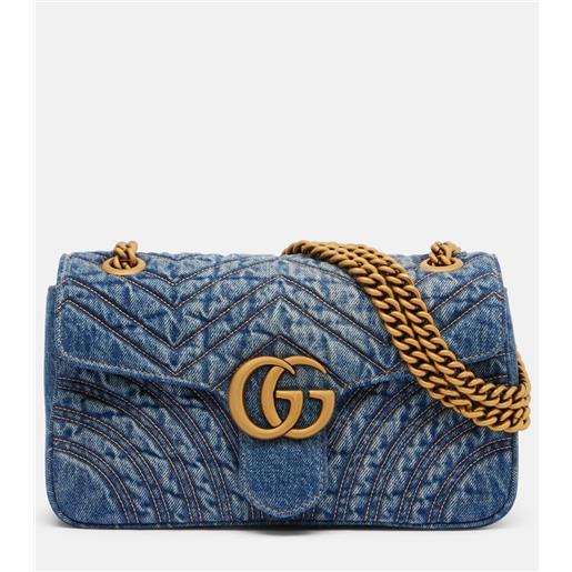 Gucci borsa a spalla gg marmont small in denim