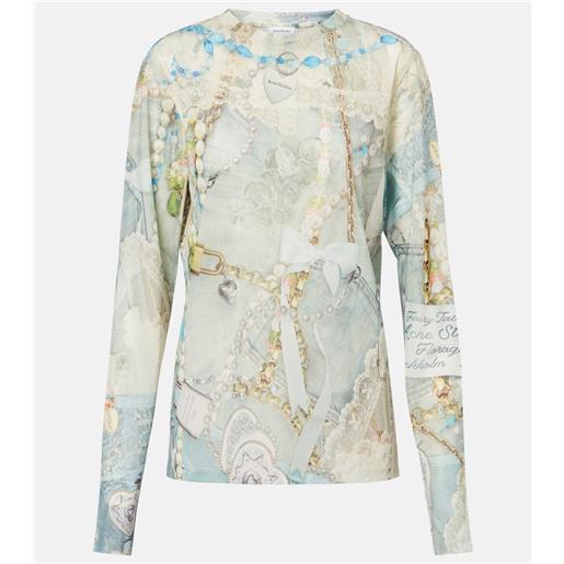 Acne Studios top elway in jersey con stampa