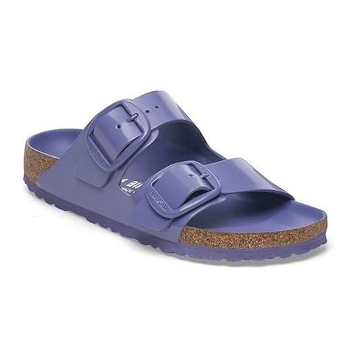 Birkenstock, arizona big buckle, ciabatte sandali moda, pelle vernice (high-shine purple dusk, sistema taglie calzature eu, adulto, numero, stretta, 38)