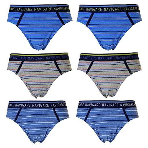 Navigare 6 slip ragazzo mutanda bimbo bambino 10-12-14-16 anni varie fantasie (21083zj, 16)