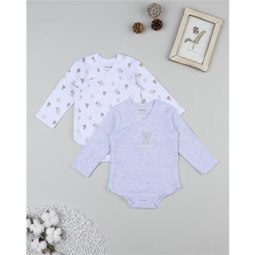 Prénatal pack 2 body bimbo manica lunga orsetti