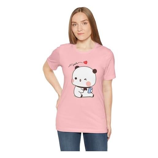 Andii maglietta a maniche corte unisex in jersey, bubu and dudu, bubu is struck by heart arrow, rosa, xxl