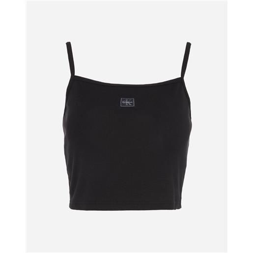 Calvin Klein Jeans logo rib w - canotta - donna - nero