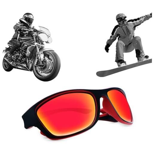 gexuamz occhiali da moto e sci - uv400, antiappannamento, antipolvere - montura argentea con imbottitura in schiuma morbida - adatti a uomini e donne per sport all'aria aperta
