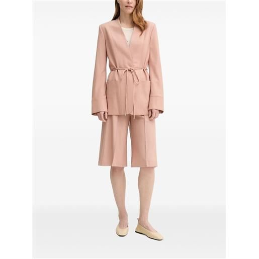 AERON cappotto monopetto con cintura e tasca - rosa