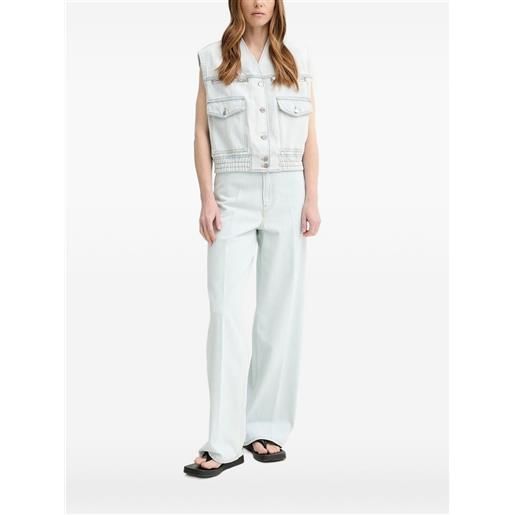 Bally giacca denim smanicata - blu