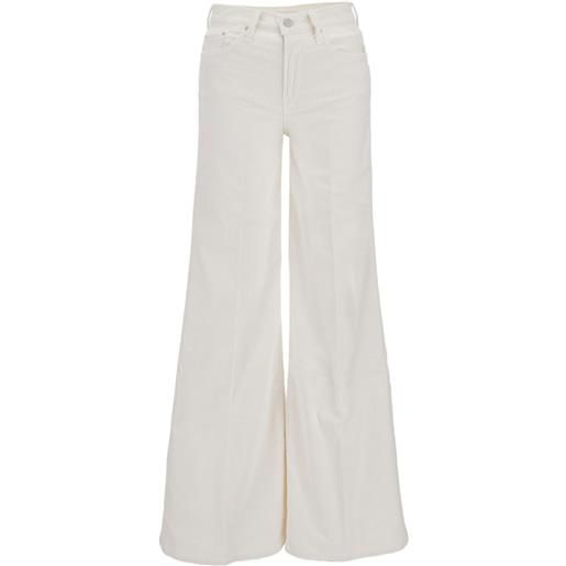 MOTHER pantaloni a coste con logo - toni neutri