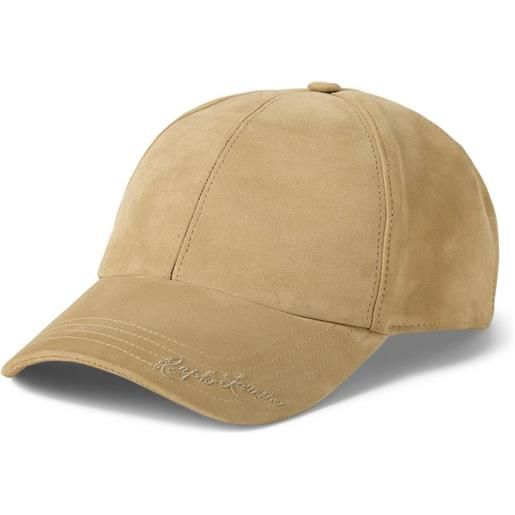 Ralph Lauren Collection cappello da baseball in pelle scamosciata - marrone