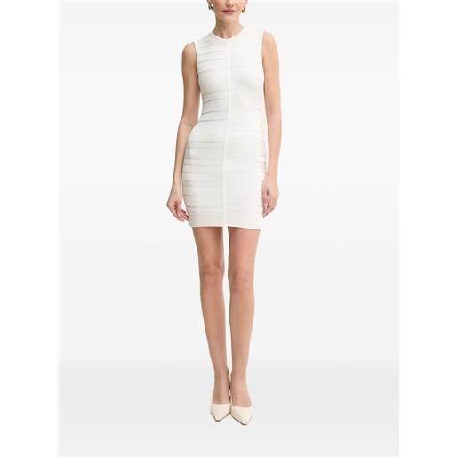 Hervé Léger abito corto con zip - bianco