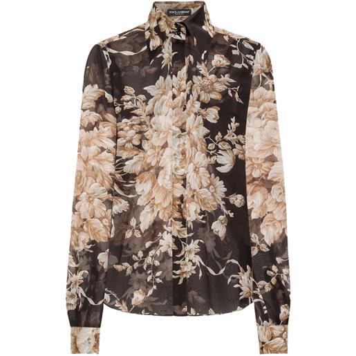 Dolce & Gabbana camicia con stampa - marrone