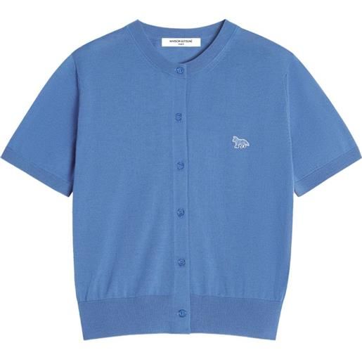 Maison Kitsuné cardigan con ricamo baby fox - blu