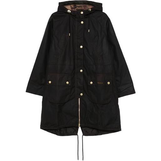 Barbour cappotto con bottoni e cappuccio - marrone