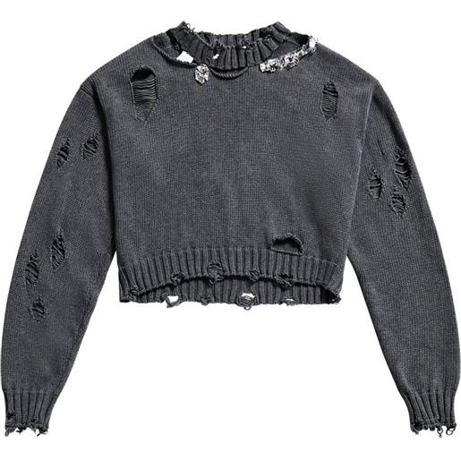 AREA maglione con effetto vissuto - grigio