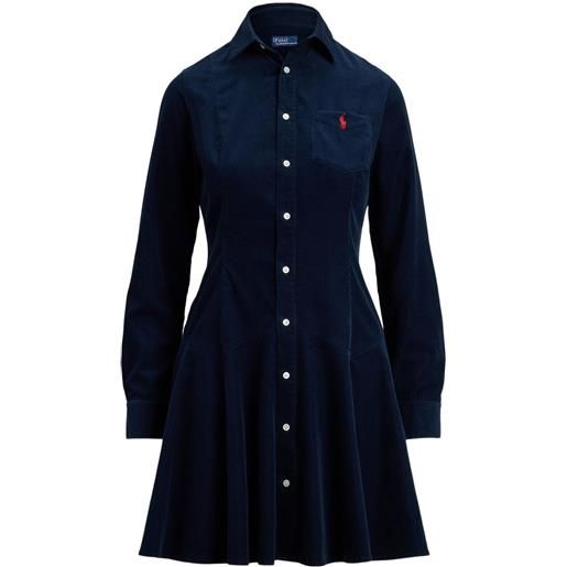 Polo Ralph Lauren chemisier corto a coste - blu