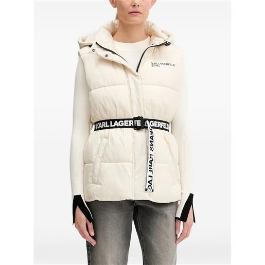 Karl Lagerfeld Jeans gilet imbottito con cappuccio - toni neutri