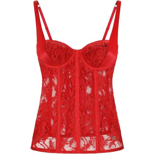 Dolce & Gabbana corsetto con dettaglio in pizzo - rosso