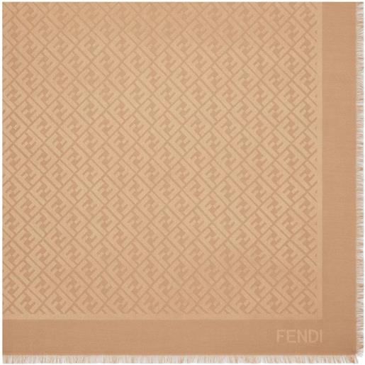 FENDI scialle con logo ff - marrone
