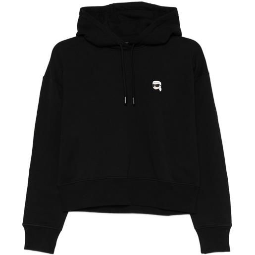Karl Lagerfeld felpa con cappuccio e logo - nero