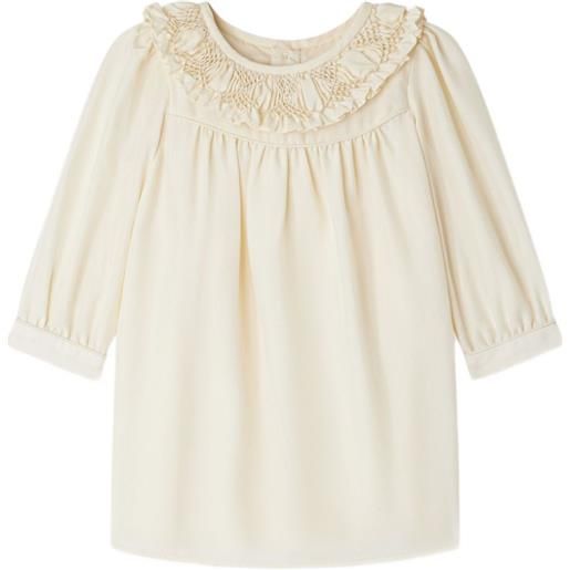 Bonpoint abito con ruches - bianco