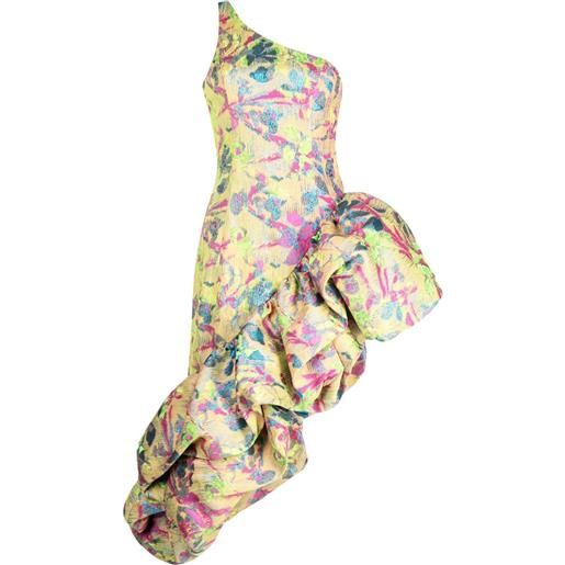 Cult Gaia helena ruffle-detail asymmetric dress - giallo