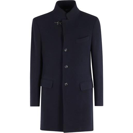 Fay cappotto monopetto in lana - blu