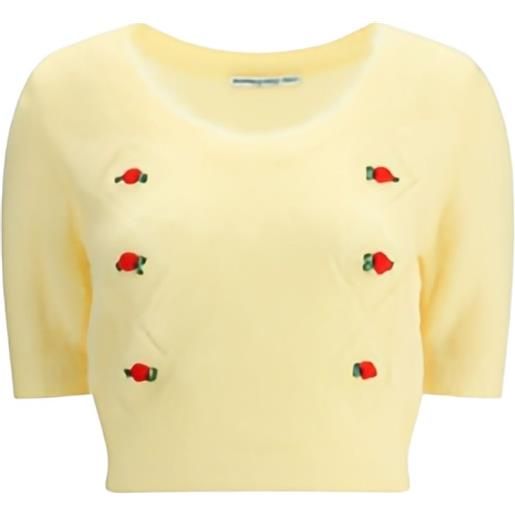 Alessandra Rich top con decorazione - giallo