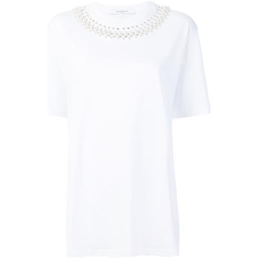 Givenchy t-shirt con scollo decorato - bianco
