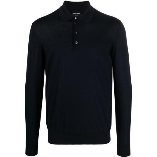 Giorgio Armani polo a maniche lunghe - blu