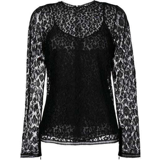 Givenchy top in pizzo a doppio strato - nero