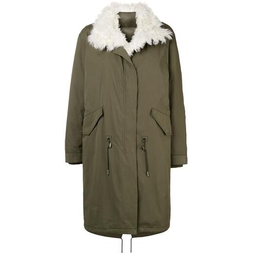 Yves Salomon parka imbottito stile militare - verde