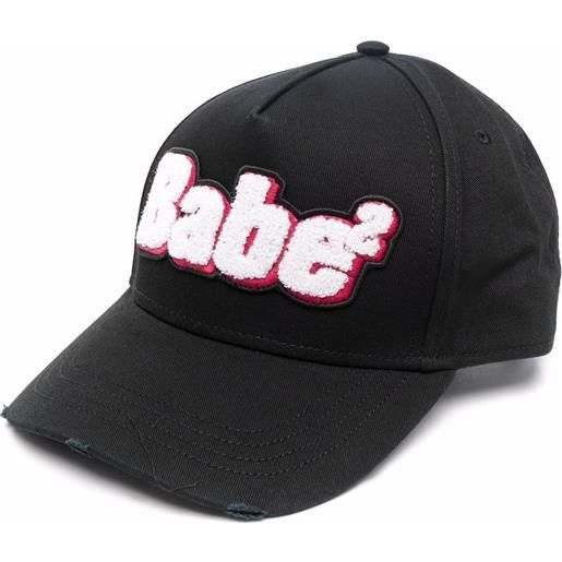DSQUARED2 cappello da baseball con ricamo - nero