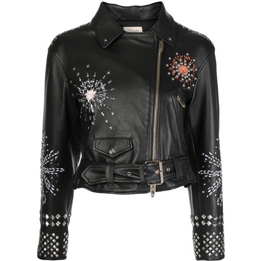 Temperley London giacca biker con zip - nero