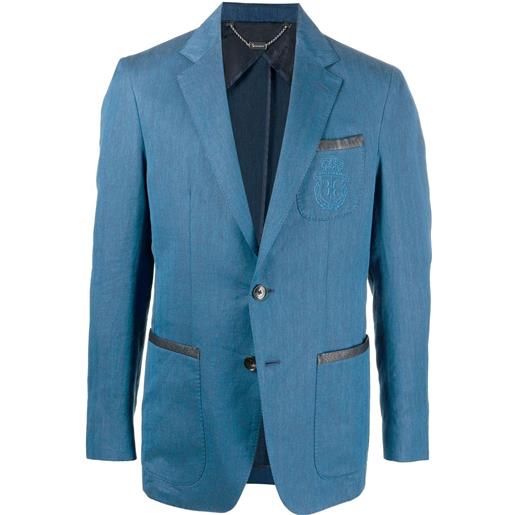Billionaire blazer monopetto con ricamo - blu