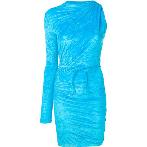 Balenciaga abito corto drappeggiato - blu