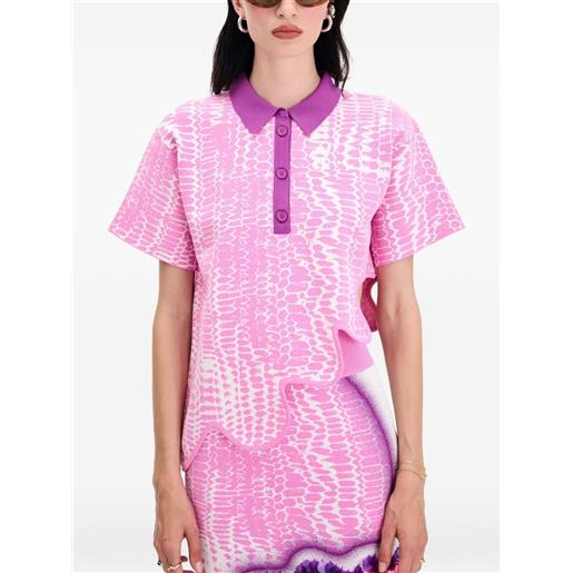 PH5 polo con orlo a smerlo - rosa