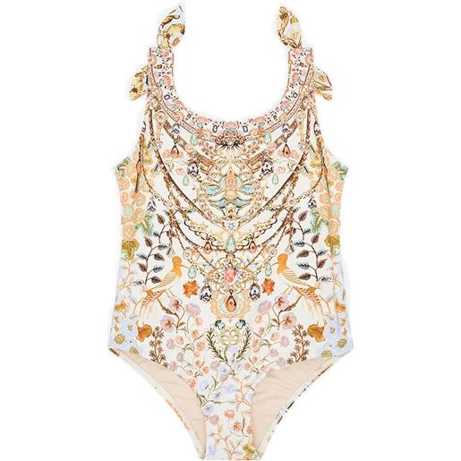 Camilla Kids costume intero a fiori - toni neutri