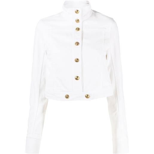 Versace Jeans Couture giacca crop con applicazione - bianco