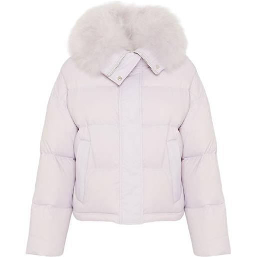 Yves Salomon piumino con colletto rimovibile - viola