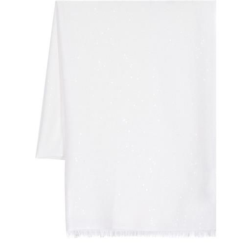 Brunello Cucinelli sciarpa con paillettes - bianco