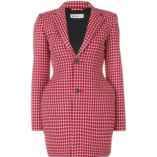 Balenciaga giacca con motivo pied de poule - rosso
