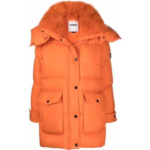 Yves Salomon parka con cappuccio - arancione