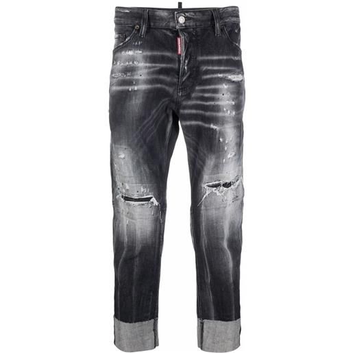DSQUARED2 jeans con effetto vissuto - nero