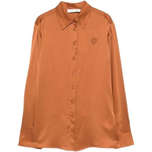 ZIMMERMANN camicia in seta con ricamo - arancione