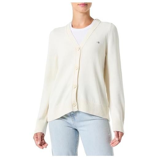 GANT cardigan in cotone classico maglione, crema, xl donna