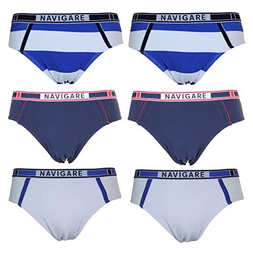Navigare 6 slip ragazzo mutanda bimbo bambino 10-12-14-16 anni varie fantasie (21093zj, 12)