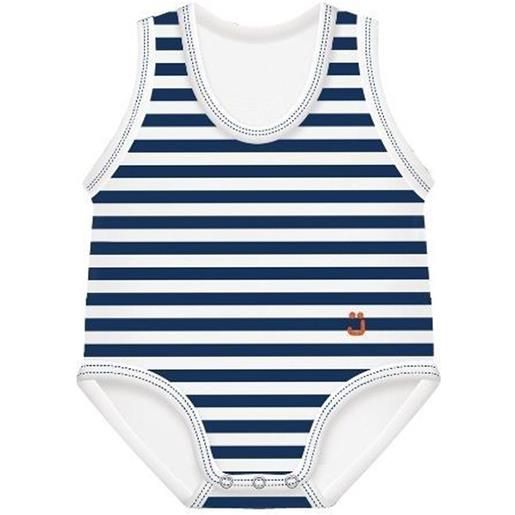 Jbimbi j-bimbi body 0-36 mesi estate cotone bio righe blu e bianche 1 pezzo