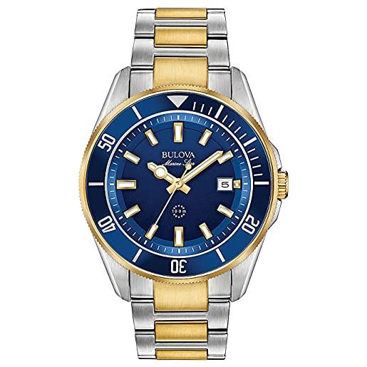 Bulova Oceanographer GMT Orologio Unisex 96B405 - Acciaio 316L - Quadrante Blu/rosso