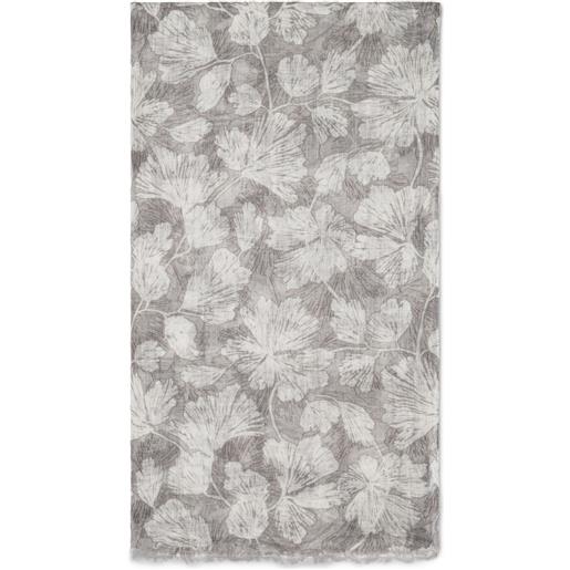 Brunello Cucinelli foulard a fiori - toni neutri